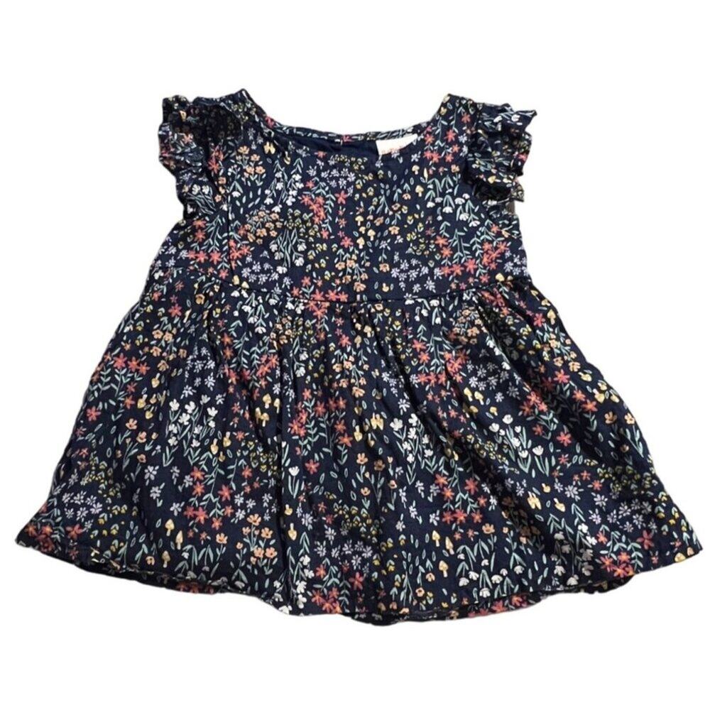 Jumping Beans Mushroom Floral Design Swing Top Girls Size 3T Flutter Ruffle Slee